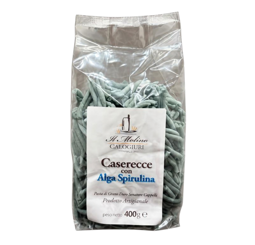 Mulino Calogiuri caserecce pasta with spirulina algae